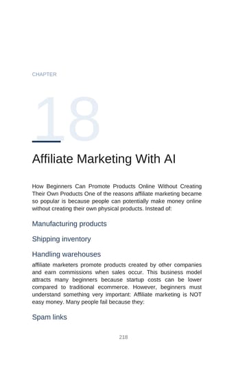 Chapter 18 · Affiliate Marketing With AI · p. 218