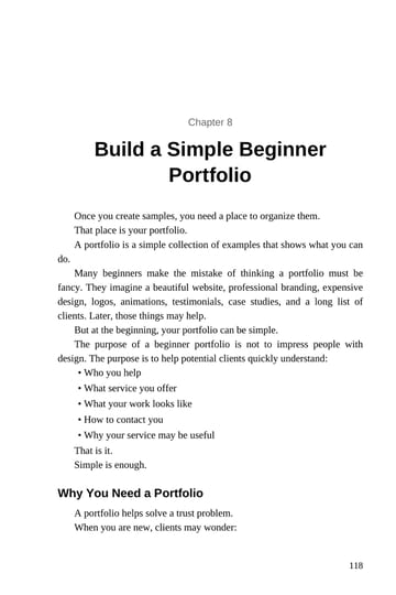 Chapter 8 · Build a Simple Beginner Portfolio · p. 118