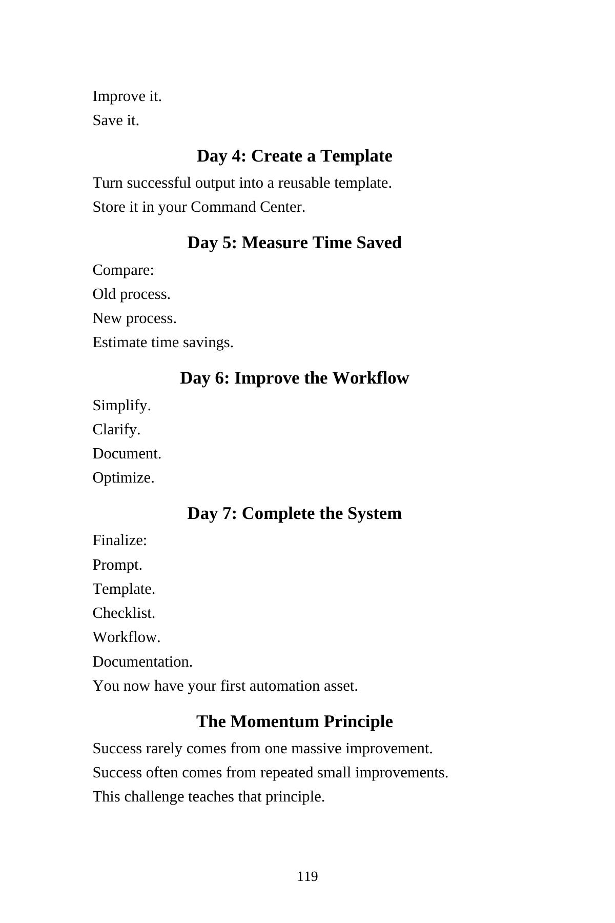 AI Automation for Beginners — interior spread: Quality control and the 7-day plan