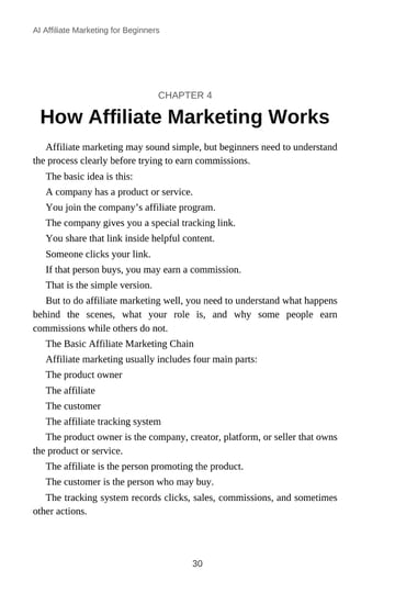 Chapter 4 · How Affiliate Marketing Works · p. 30