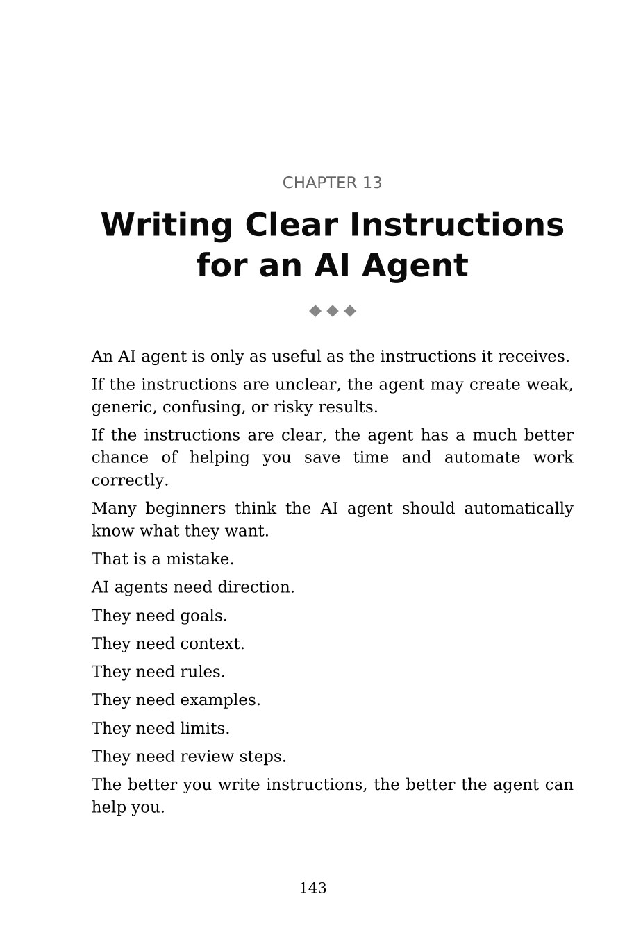 AI Agents for Beginners — interior spread: Writing clear instructions