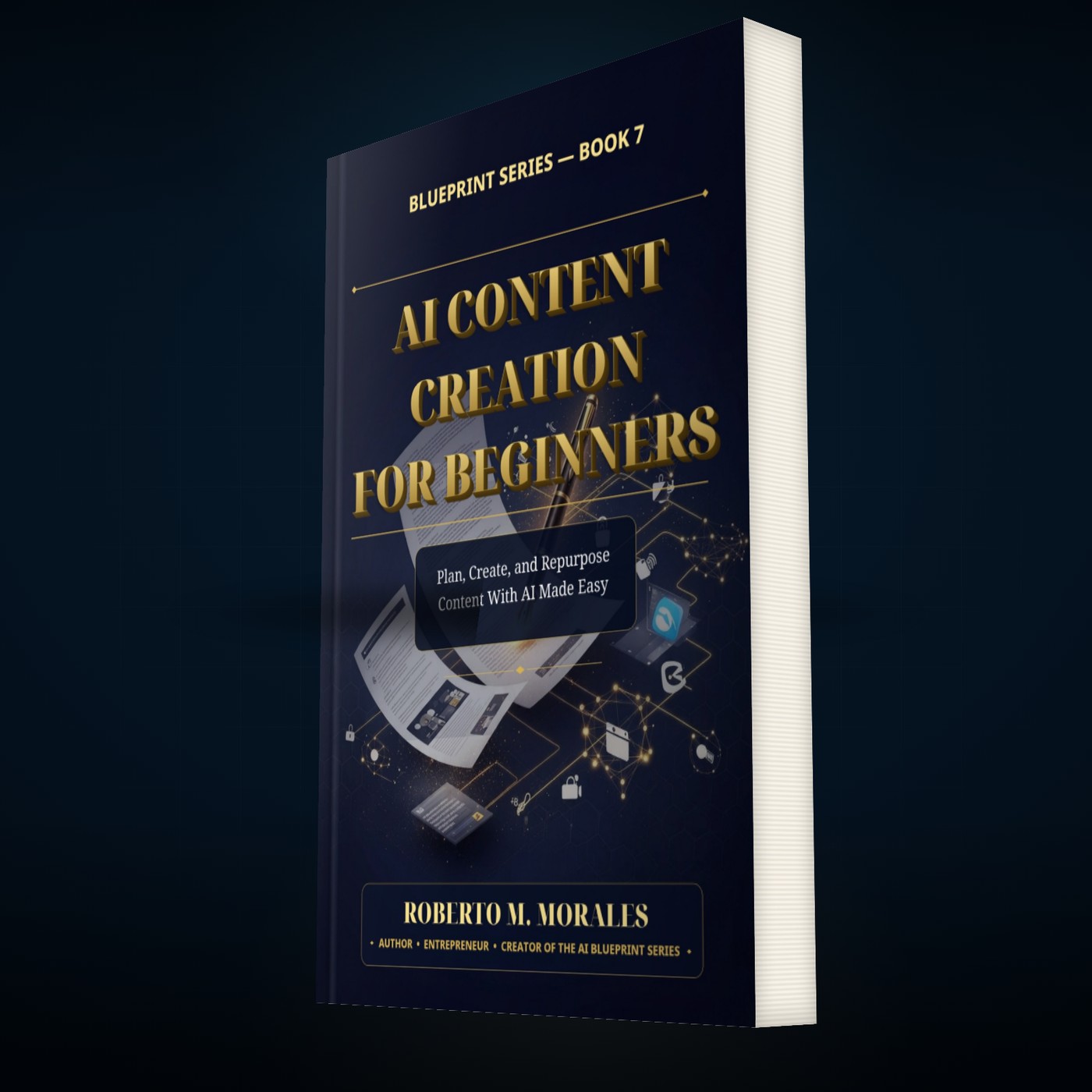 Printed edition of AI Content Creation for Beginners — three-quarter angle