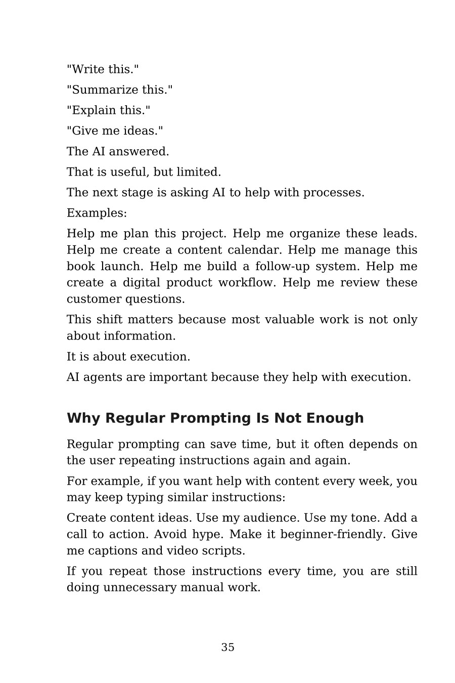 AI Agents for Beginners — interior spread: From answers to processes
