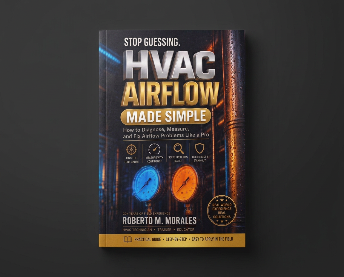 Printed edition of Stop Guessing: HVAC Airflow Made Simple — lying flat — top-down