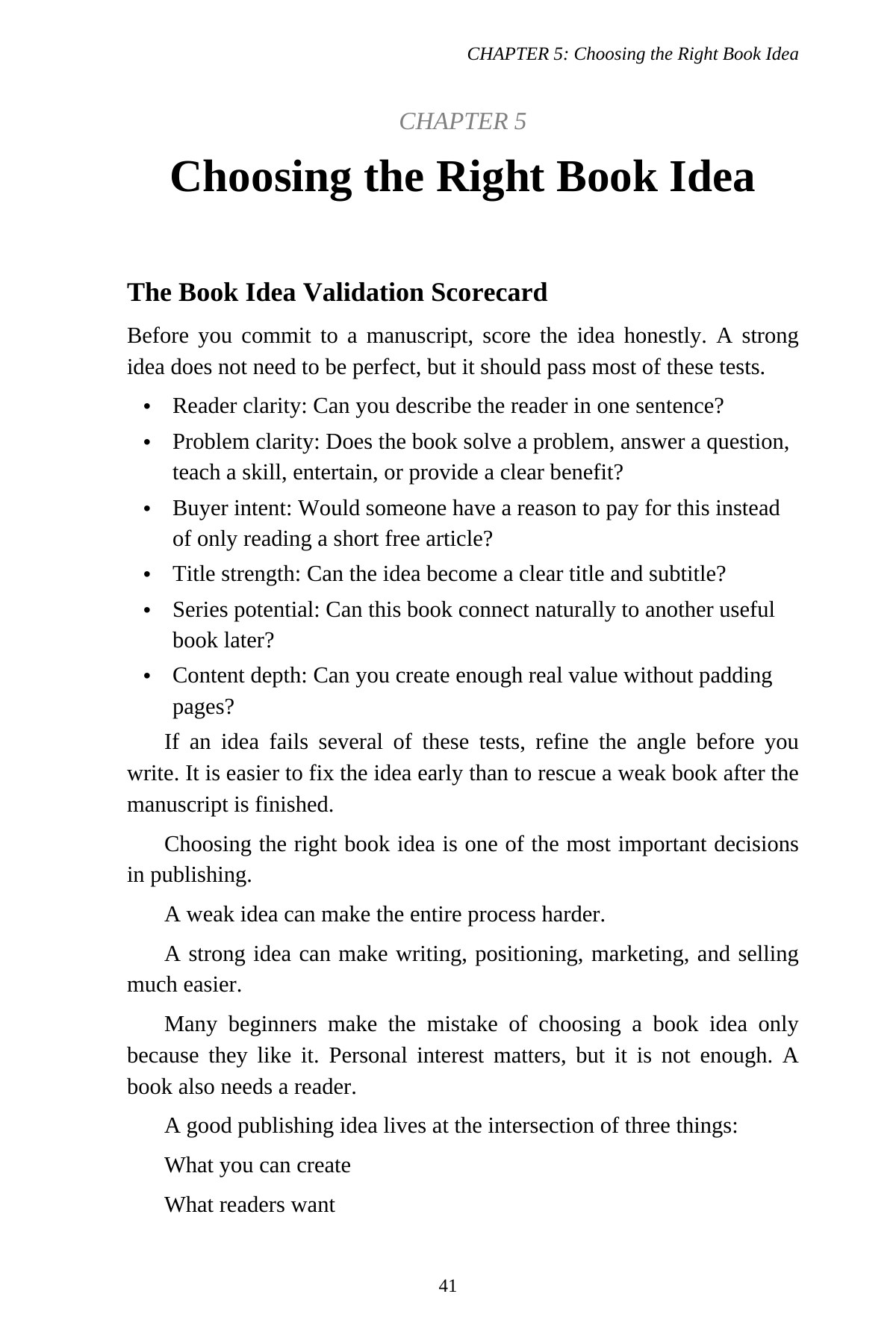AI Publishing for Beginners — interior spread: Choose the right book idea