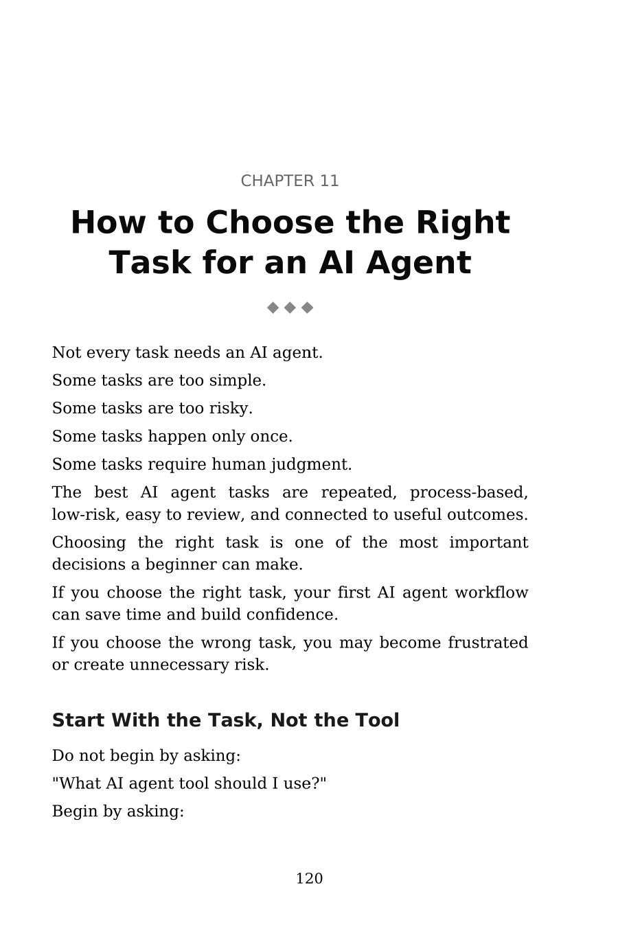 AI Agents for Beginners — interior spread: Choosing the right task