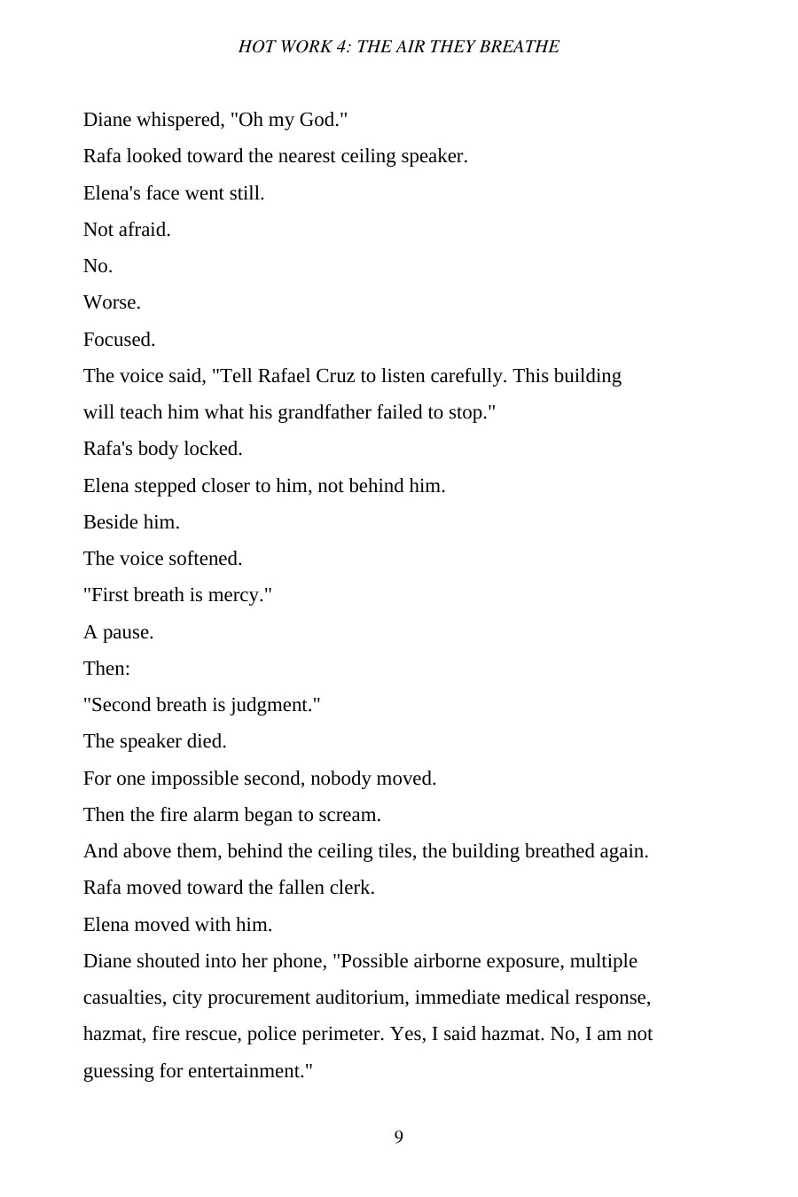 Hot Work 4: The Air They Breathe — Volume I — interior spread: Preview page 9
