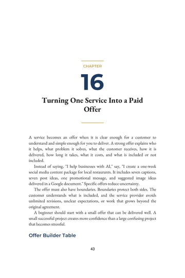Chapter 16 · Turning One Service Into a Paid Offer · p. 43