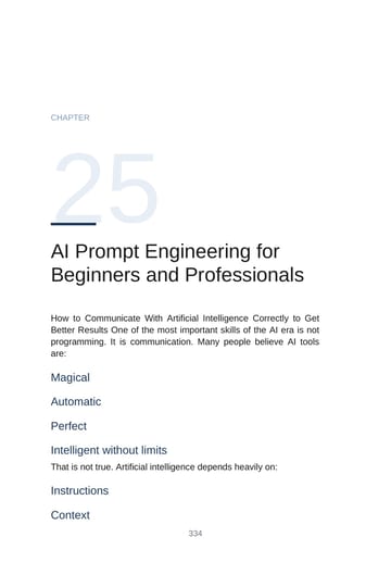 Chapter 25 · AI Prompt Engineering for Beginners and Professionals · p. 334