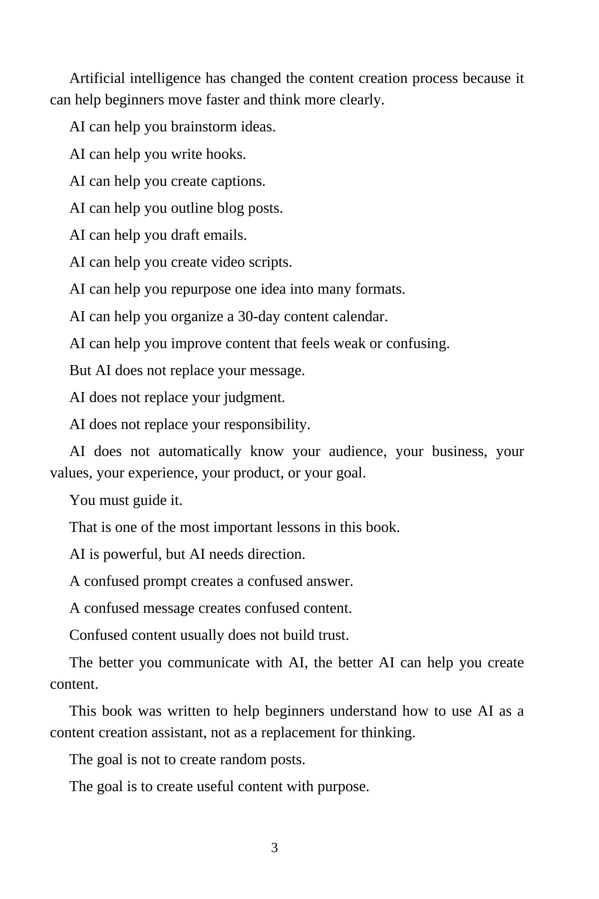 AI Content Creation for Beginners — interior spread: What AI can and cannot do for your content