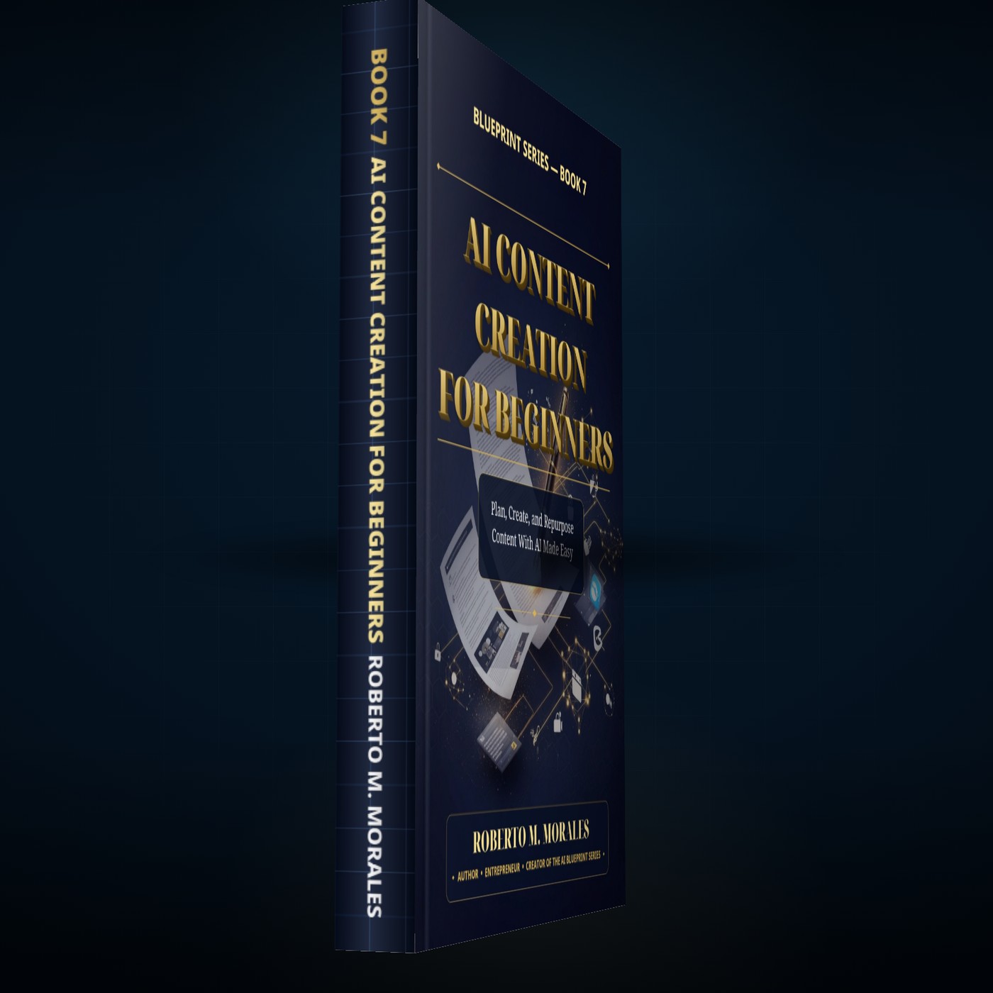 Printed edition of AI Content Creation for Beginners — printed spine