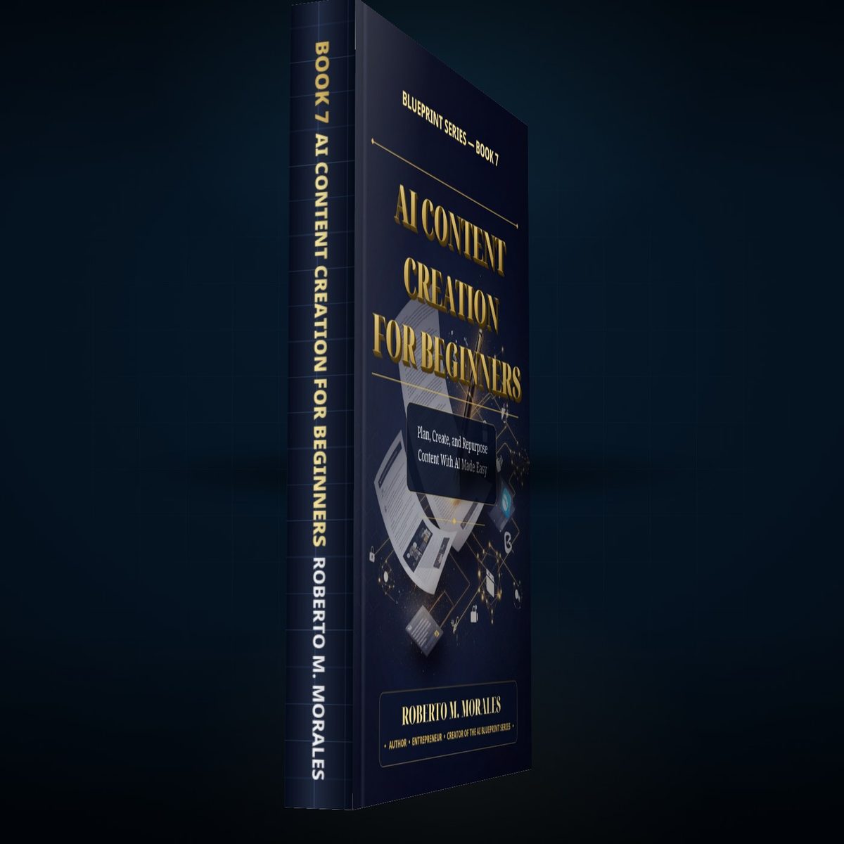 Printed edition of AI Content Creation for Beginners — printed spine