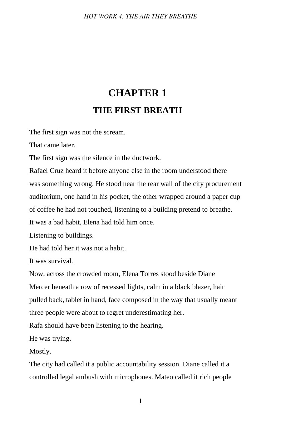 Hot Work 4: The Air They Breathe — Volume I — interior spread: Preview page 1