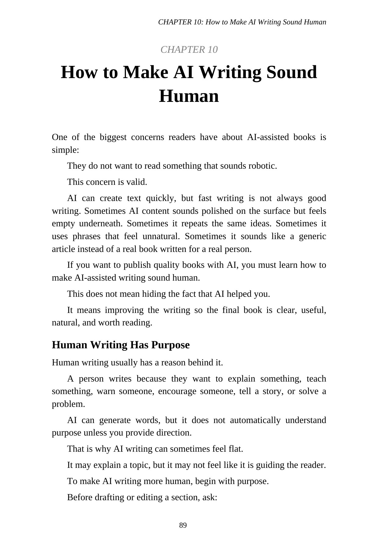 AI Publishing for Beginners — interior spread: Build the outline