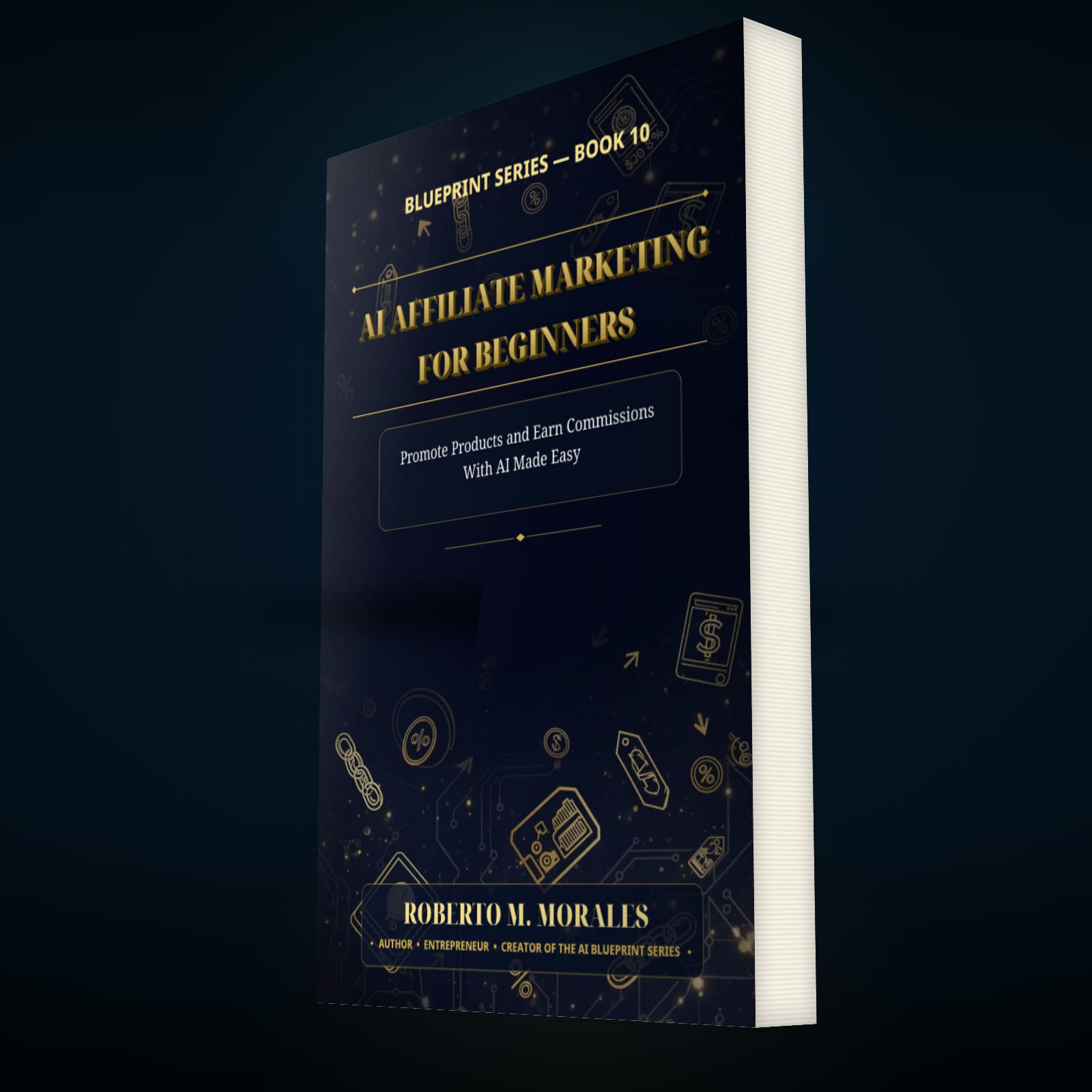 Printed edition of AI Affiliate Marketing for Beginners — three-quarter angle
