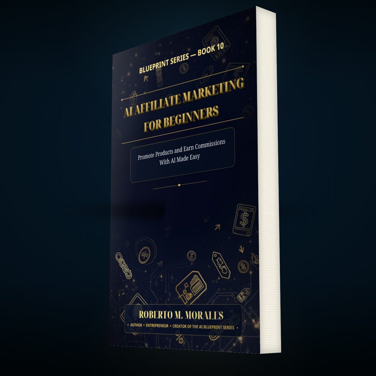 Printed edition of AI Affiliate Marketing for Beginners — three-quarter angle