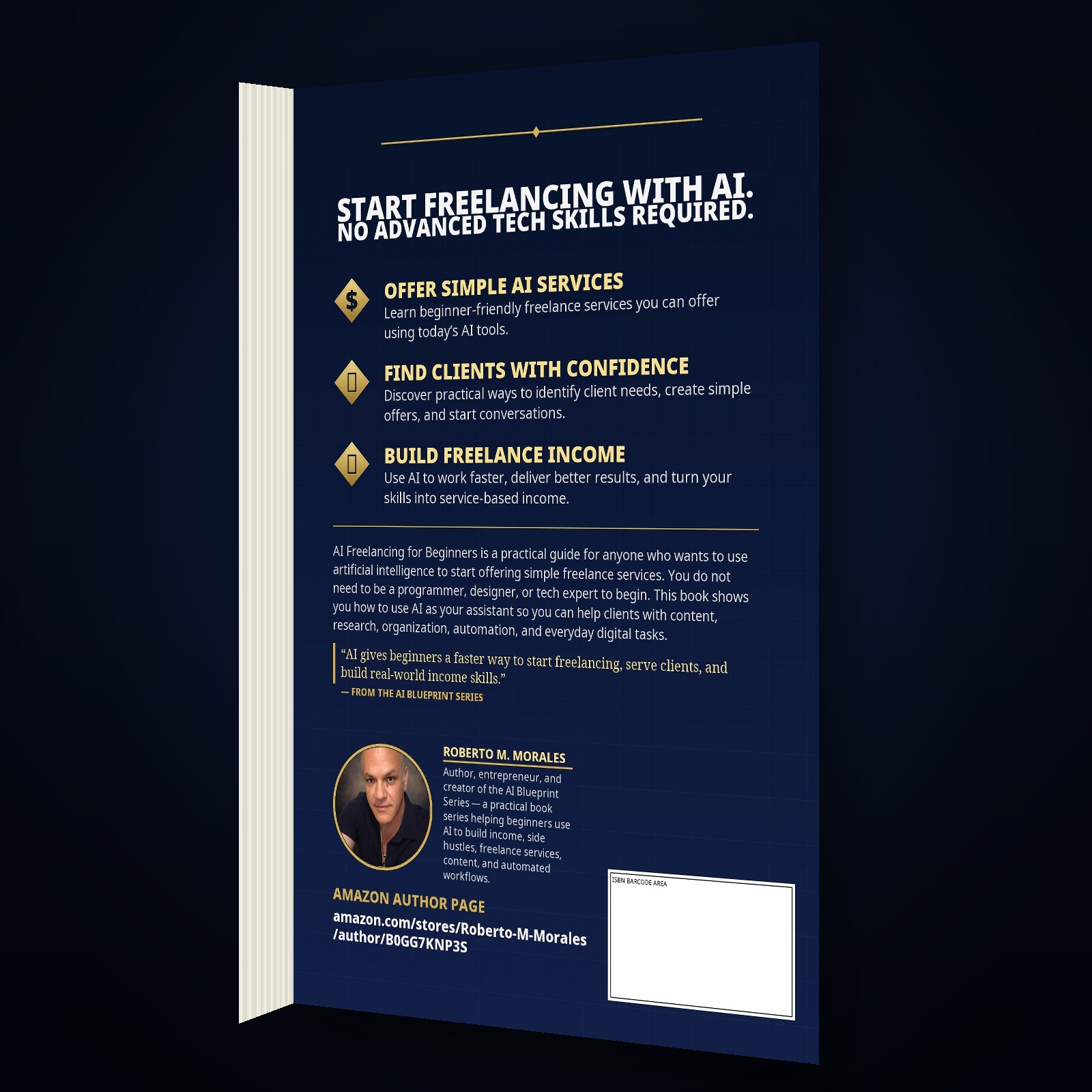 Printed edition of AI Freelancing for Beginners — back cover