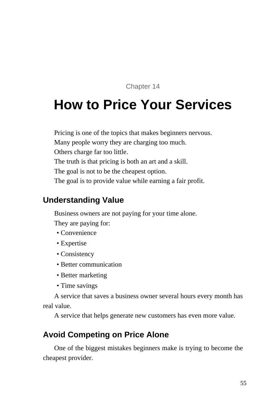 AI for Local Business Services — interior spread: How to price your services