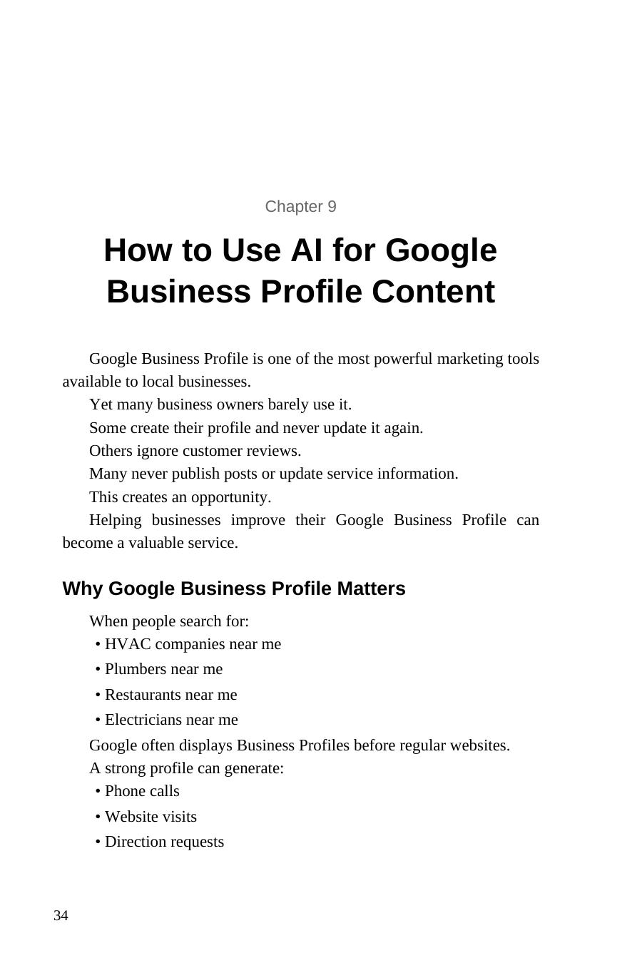 AI for Local Business Services — interior spread: Google Business Profile content
