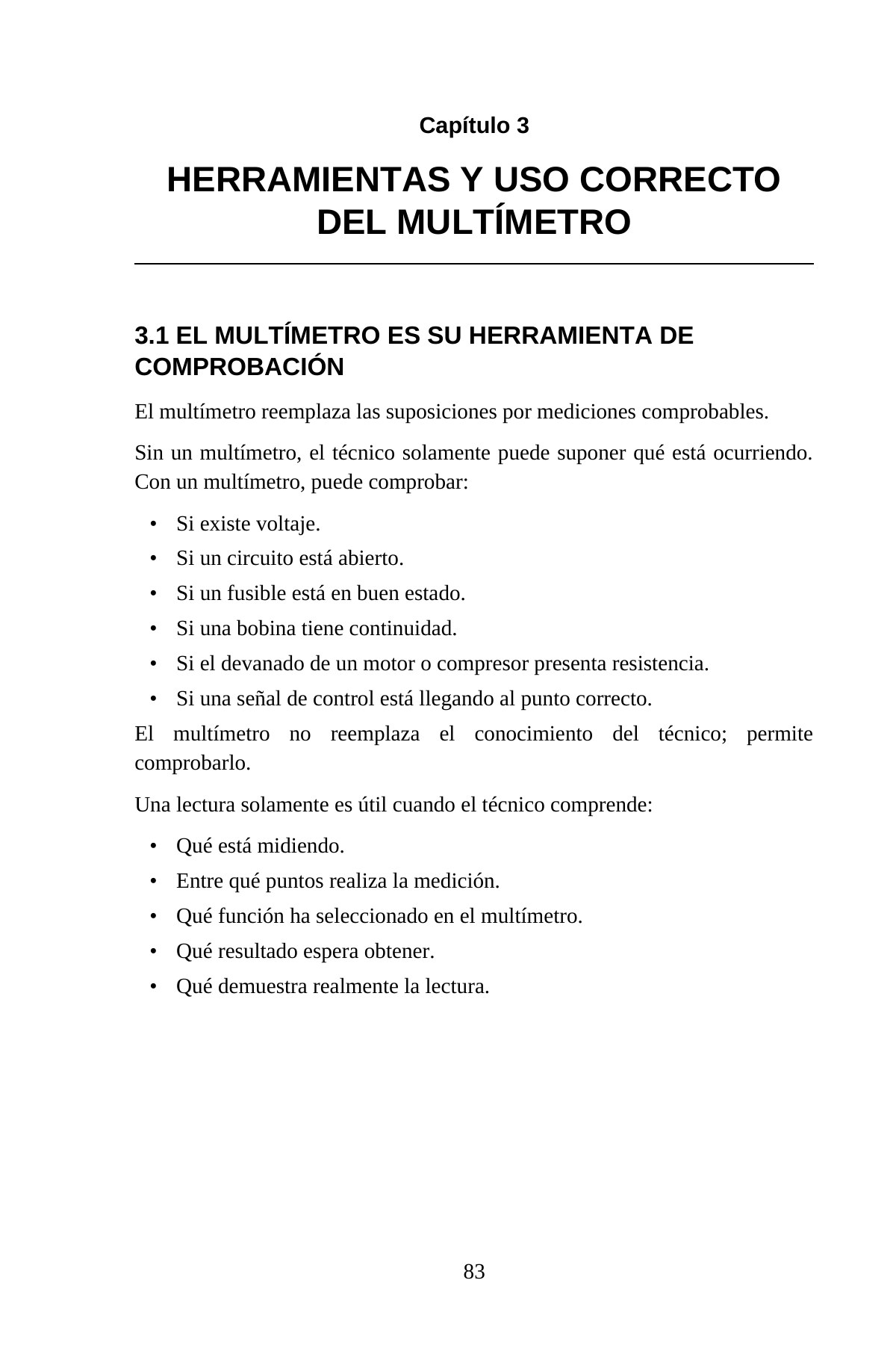 Deje de Suponer: Cableado Eléctrico en Sistemas HVAC — interior spread: Capítulo 3 — Uso del multímetro