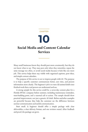 Chapter 10 · Social Media and Content Calendar Services · p. 24