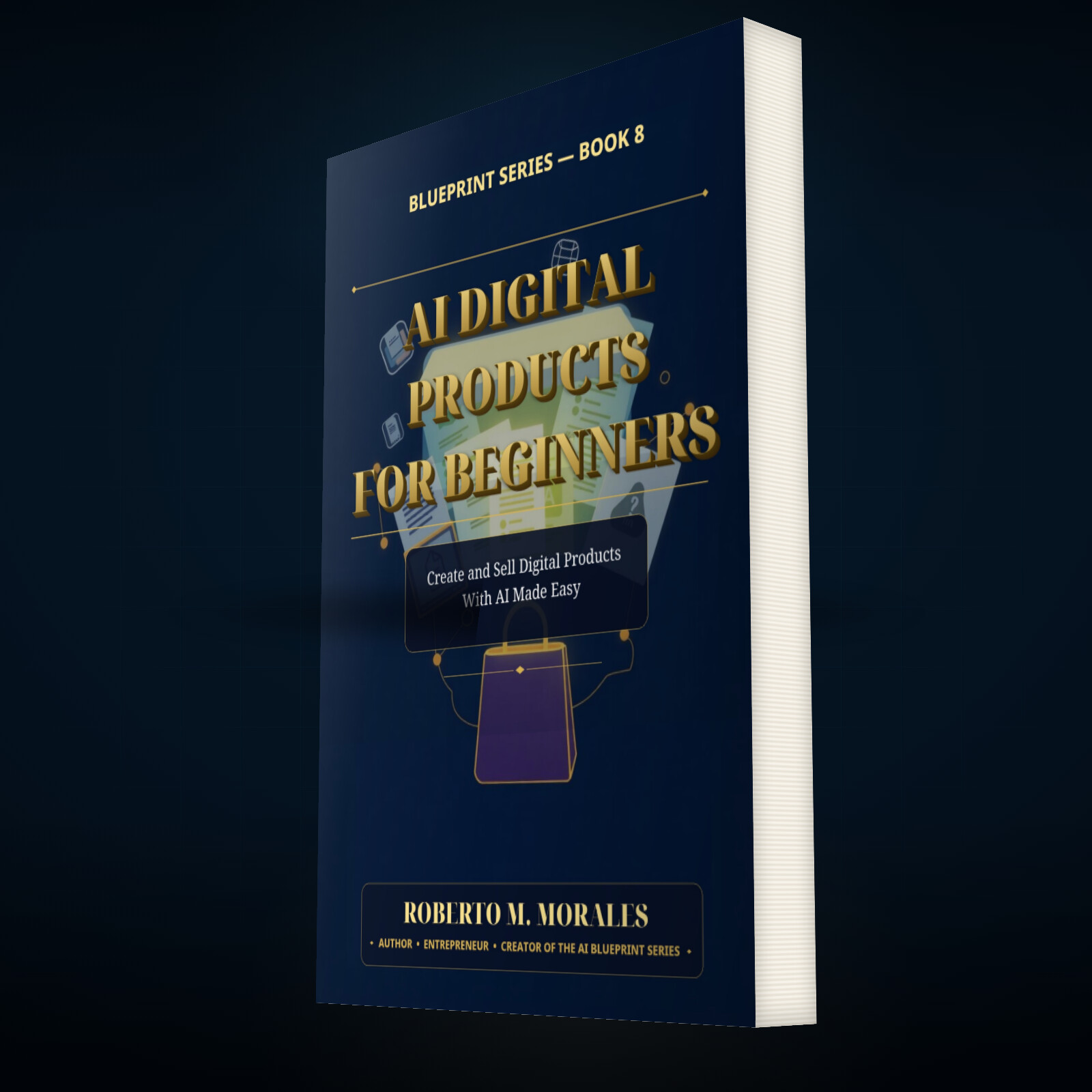 Printed edition of AI Digital Products for Beginners — three-quarter angle