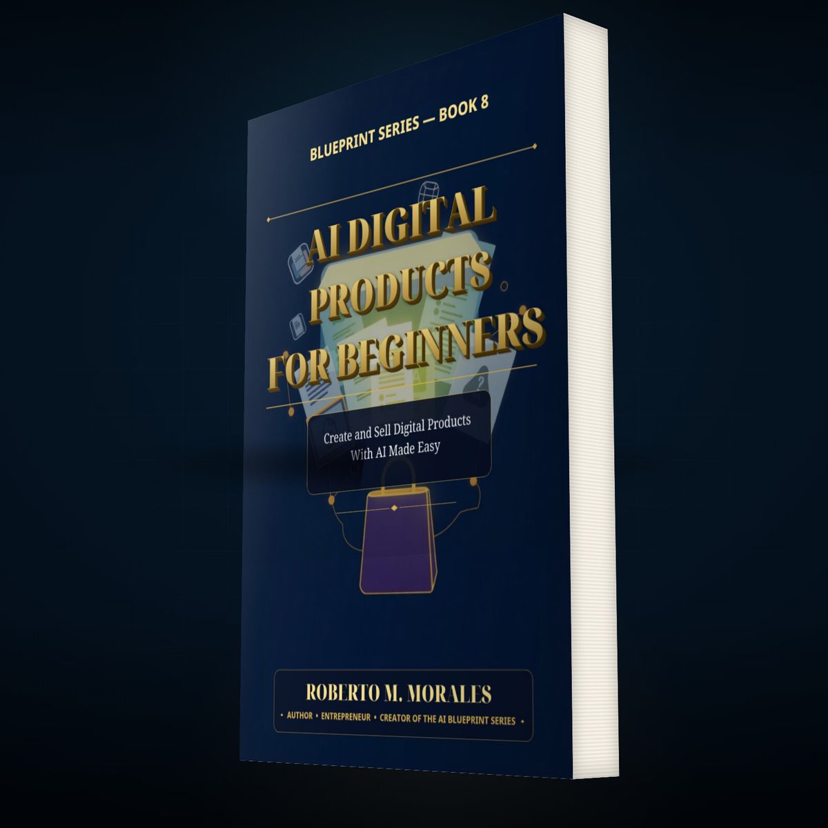 Printed edition of AI Digital Products for Beginners — three-quarter angle