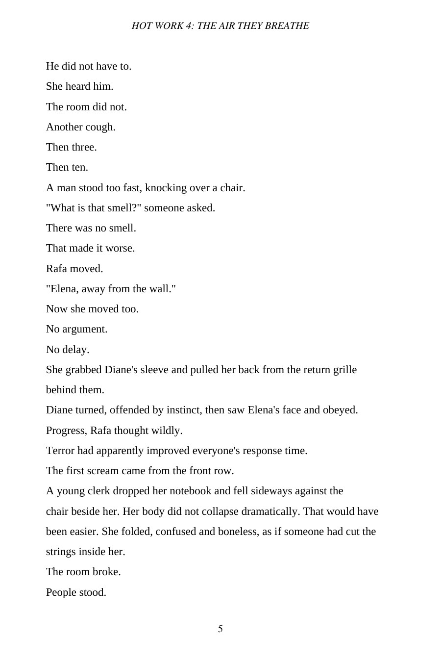 Hot Work 4: The Air They Breathe — Volume I — interior spread: Preview page 5
