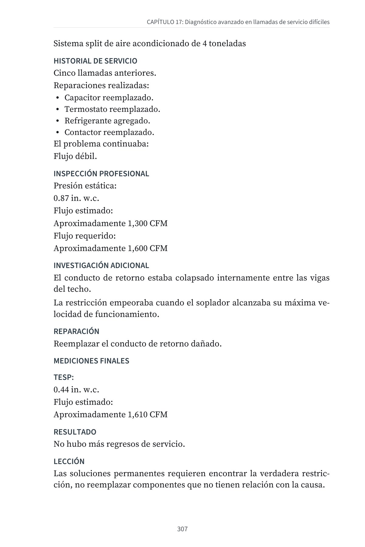 DEJE DE SUPONER: El Flujo de Aire en Sistemas Centrales de Forma Sencilla — interior spread: Capítulo 17 — Llamadas de servicio difíciles
