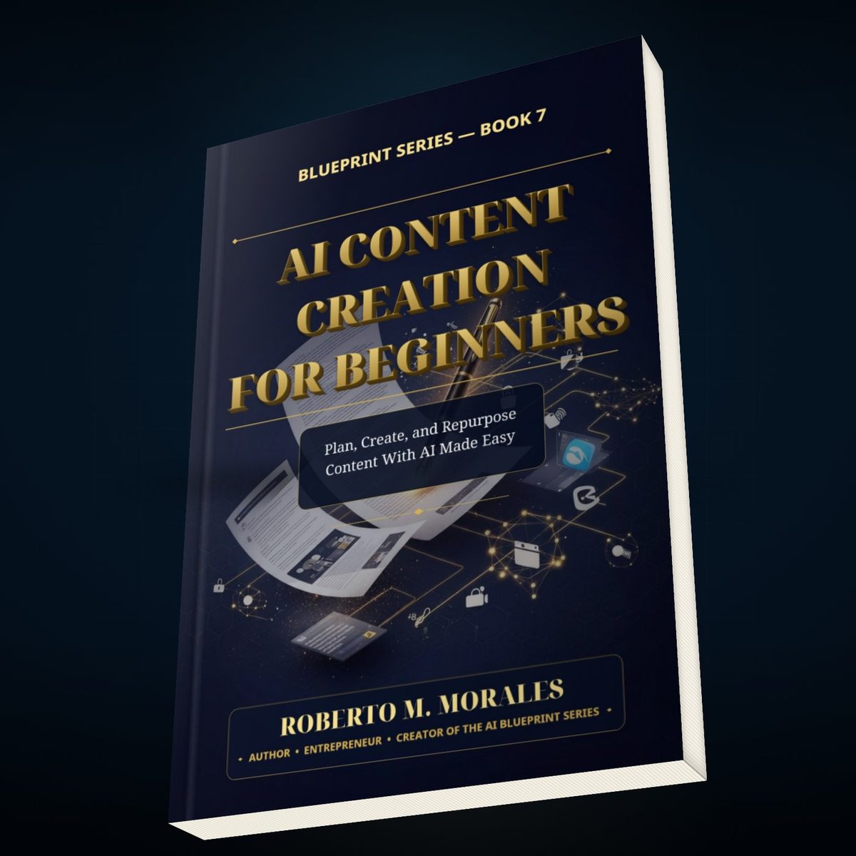 Printed edition of AI Content Creation for Beginners — top-down view