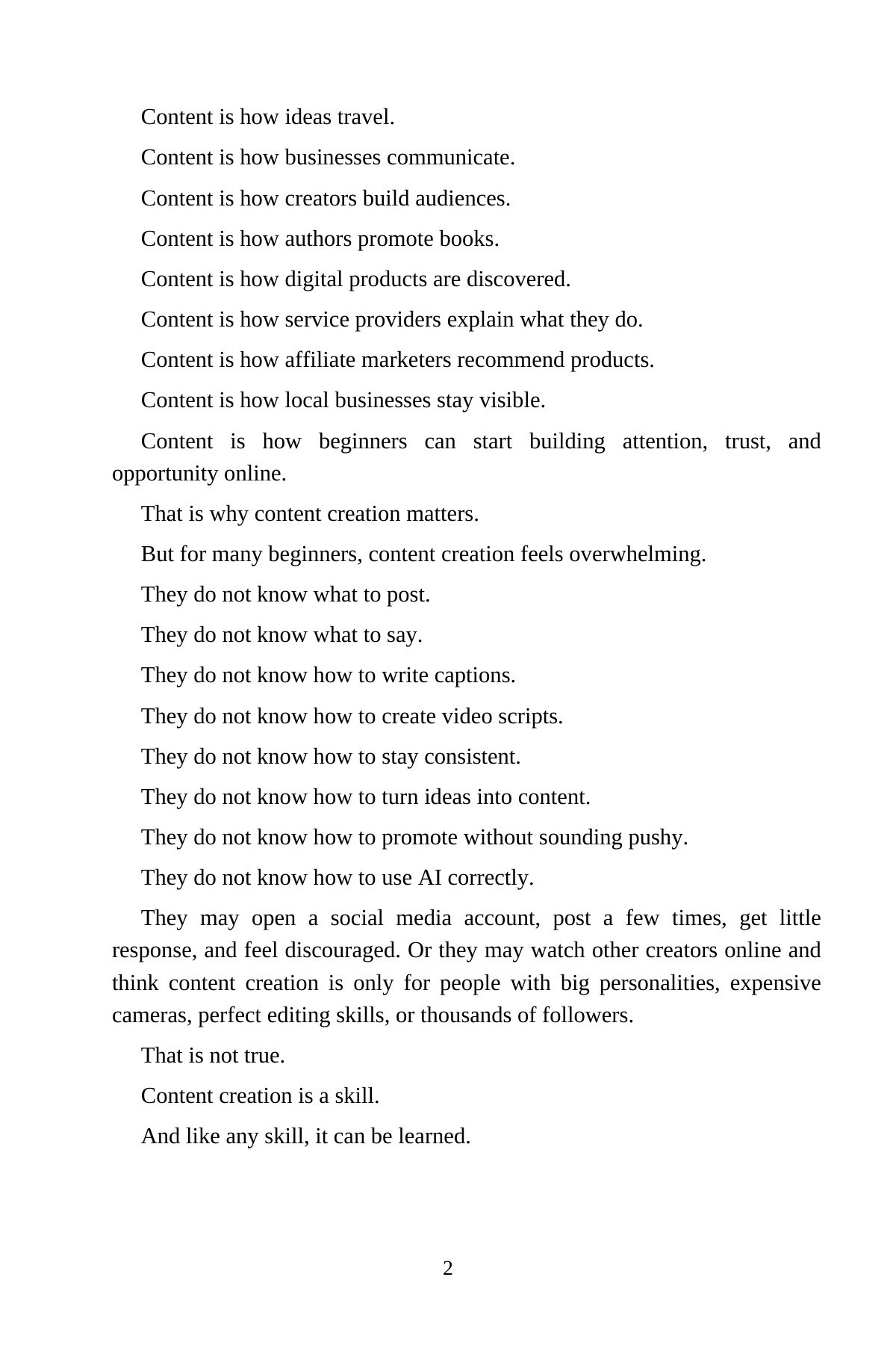 AI Content Creation for Beginners — interior spread: Why content matters — and why it feels hard