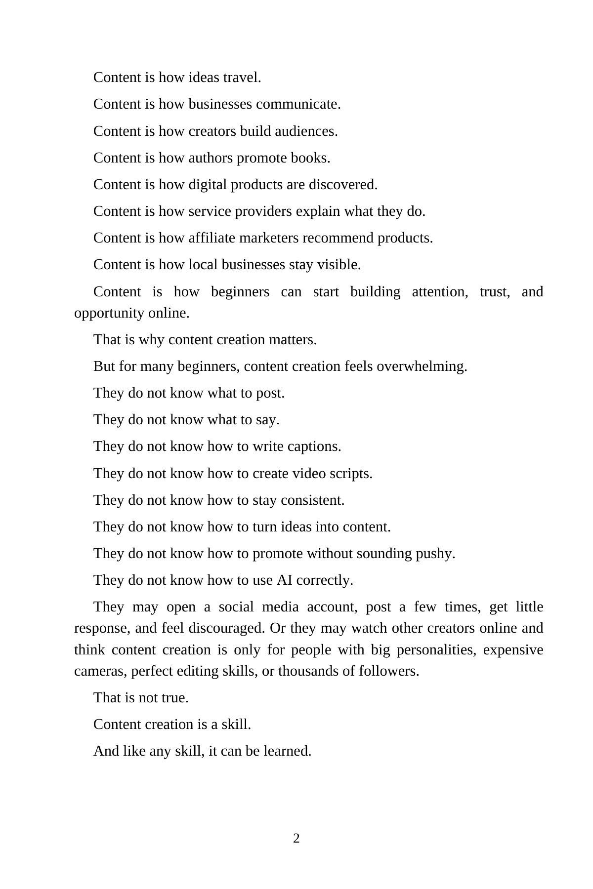 AI Content Creation for Beginners — interior spread: Why content matters — and why it feels hard