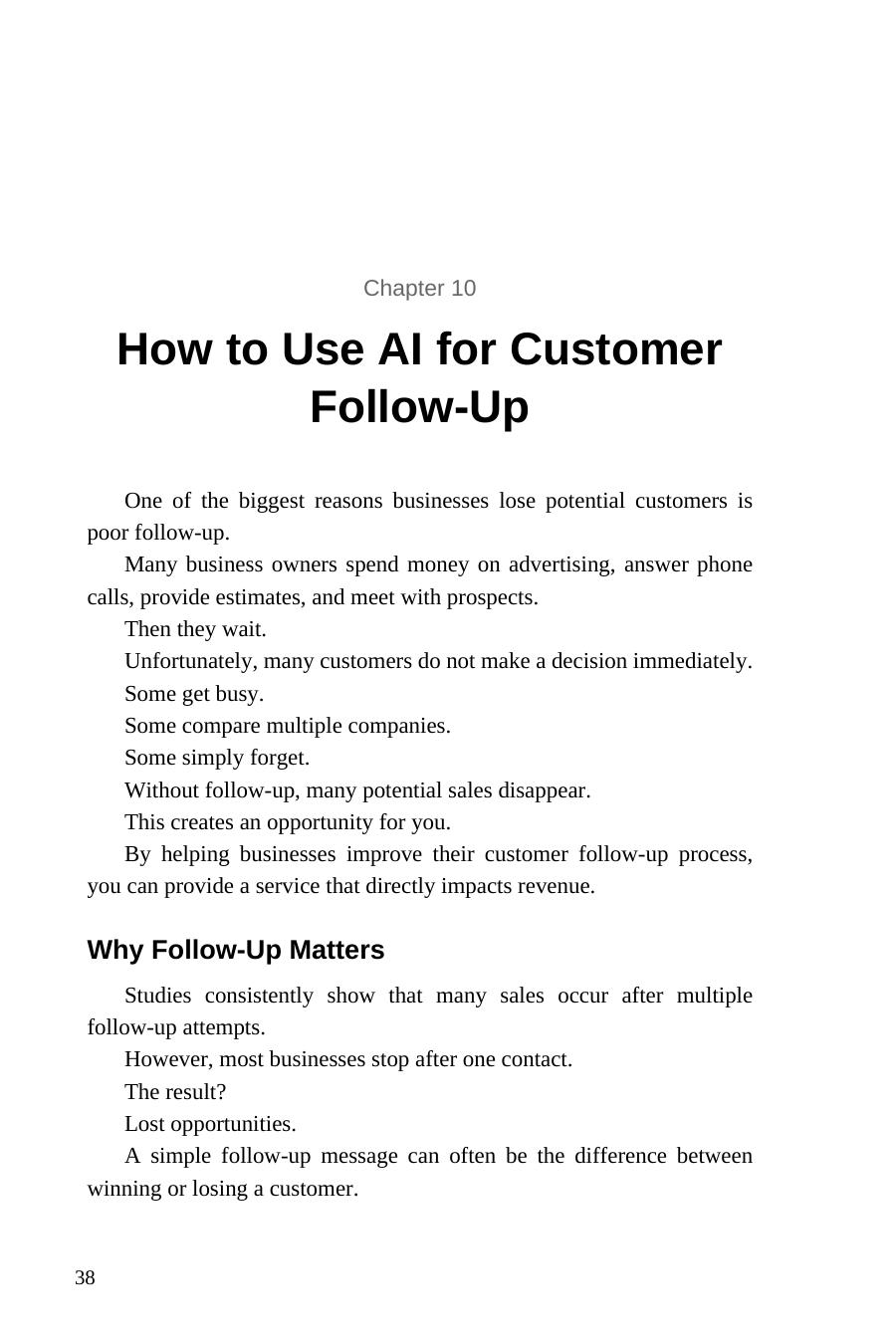 AI for Local Business Services — interior spread: Customer follow-up