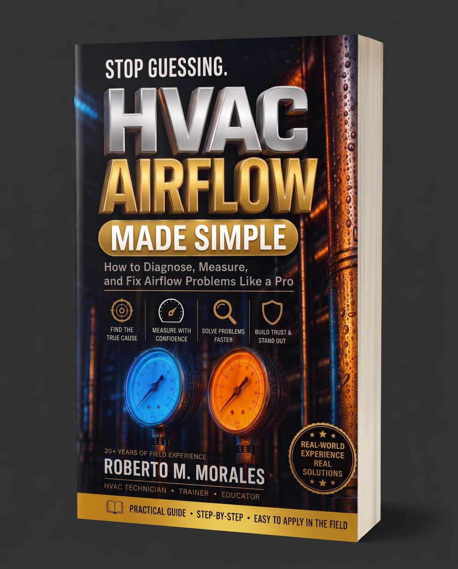 Printed edition of Stop Guessing: HVAC Airflow Made Simple — standing — front cover