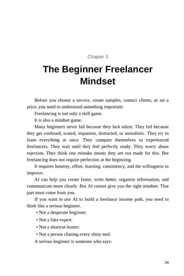 Chapter 3 · The Beginner Freelancer Mindset · p. 34