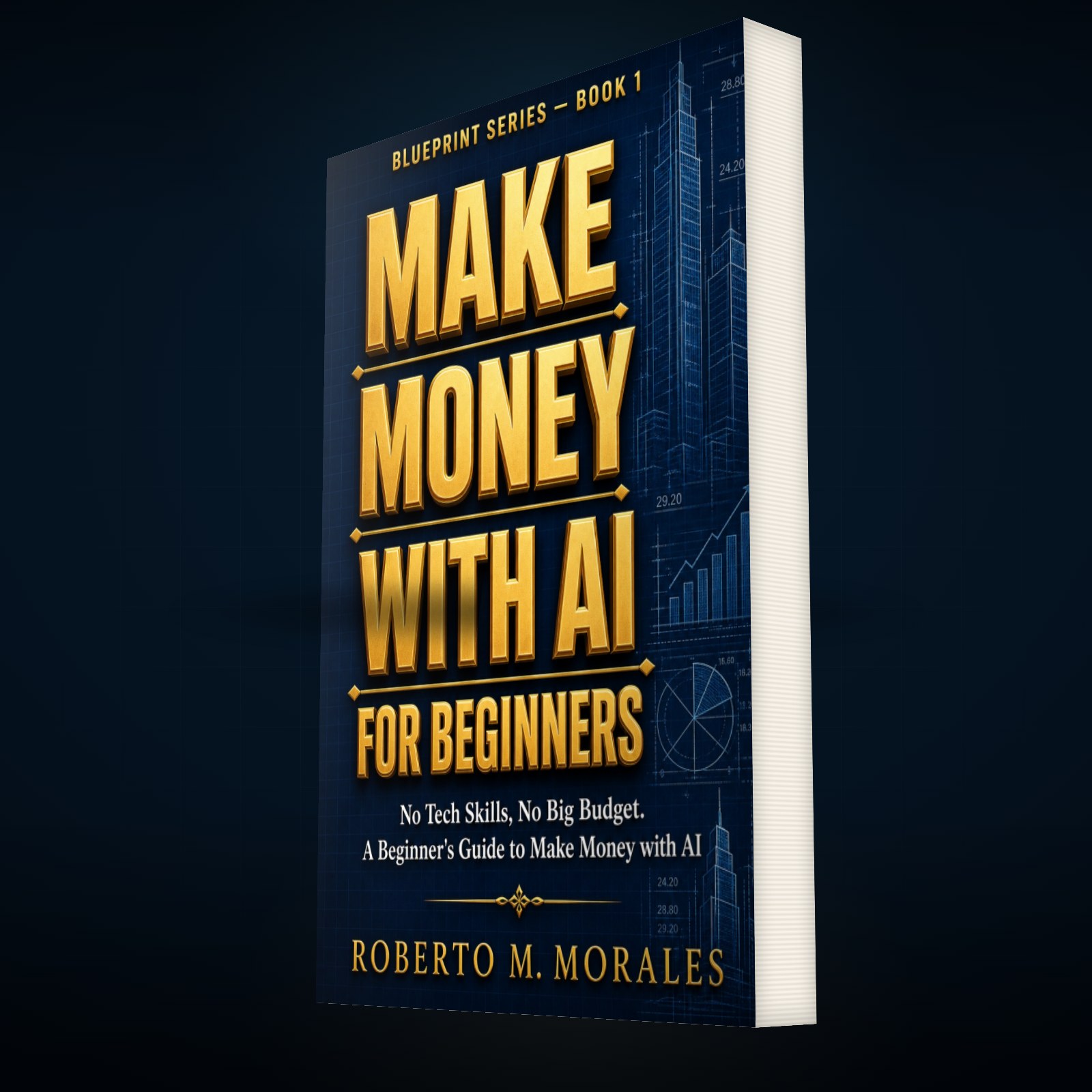 Printed edition of Make Money with AI for Beginners — three-quarter angle