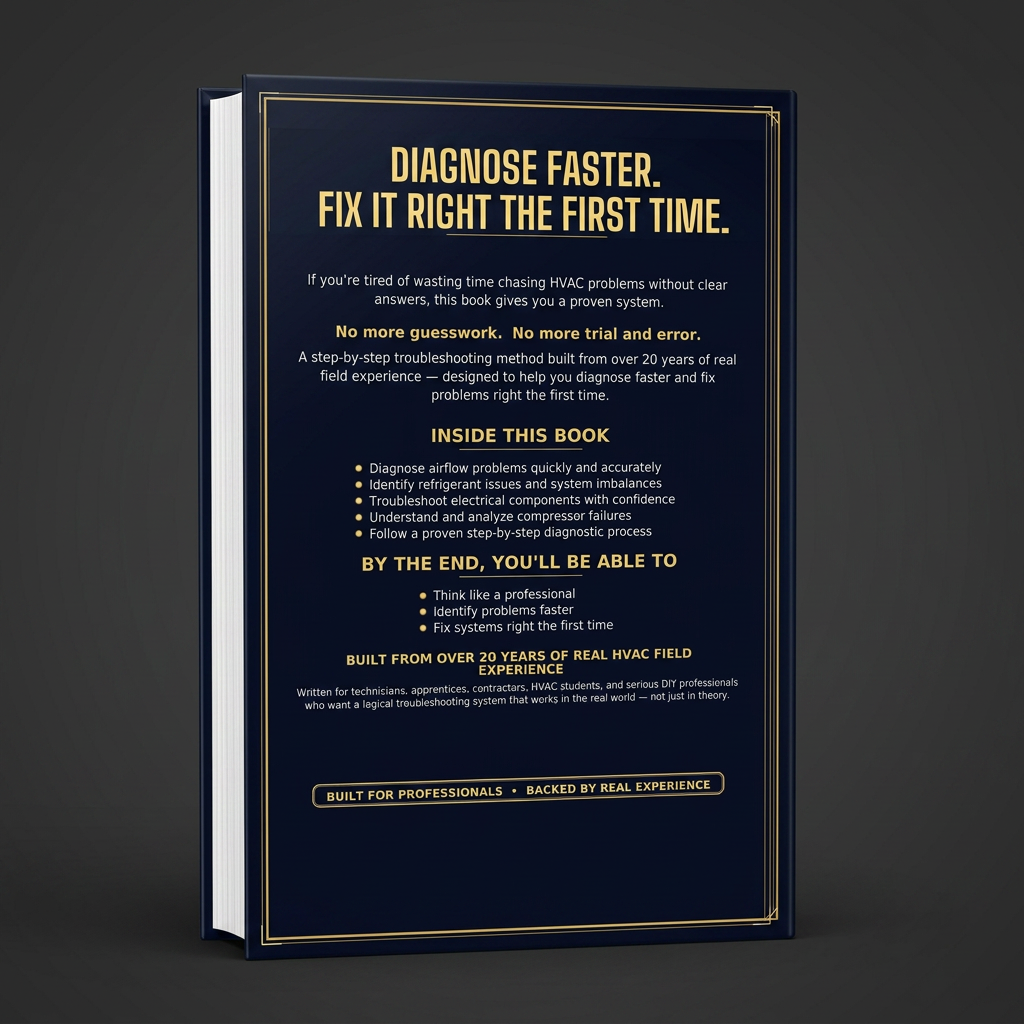 Printed edition of The Complete HVAC Troubleshooting System — back cover
