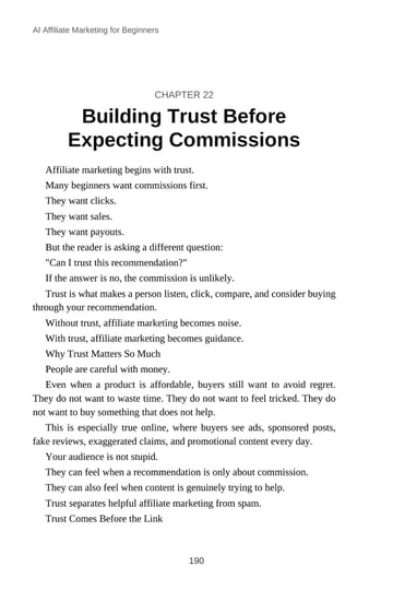 Chapter 22 · Building Trust Before Expecting Commissions · p. 190