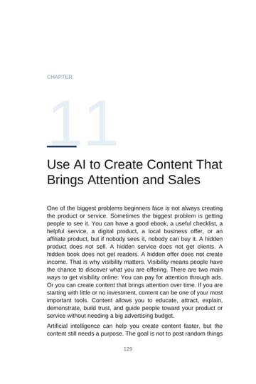 Chapter 11 · Use AI to Create Content That Brings Attention and Sales · p. 129