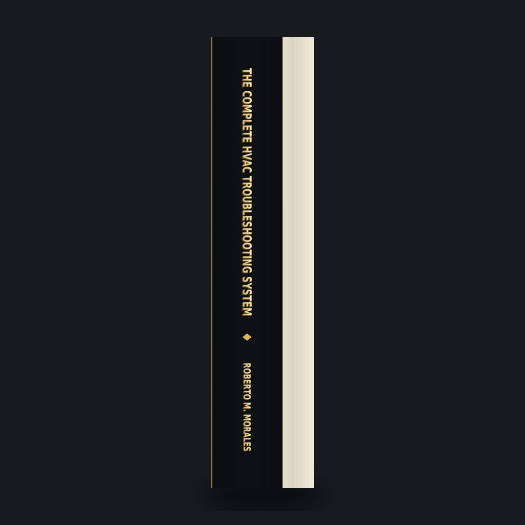 Printed edition of The Complete HVAC Troubleshooting System — spine detail