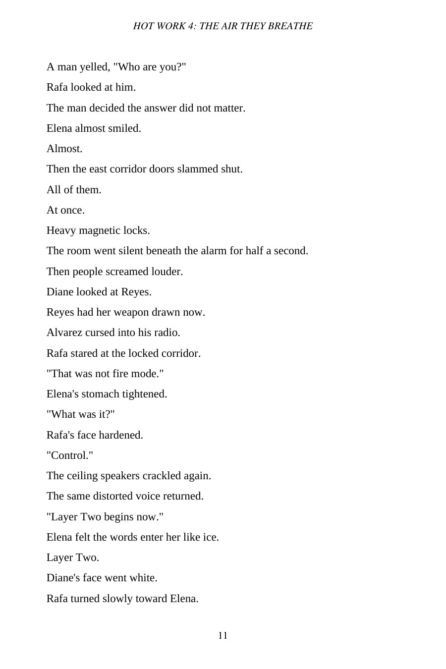 Hot Work 4: The Air They Breathe — Volume I — interior spread: Preview page 11