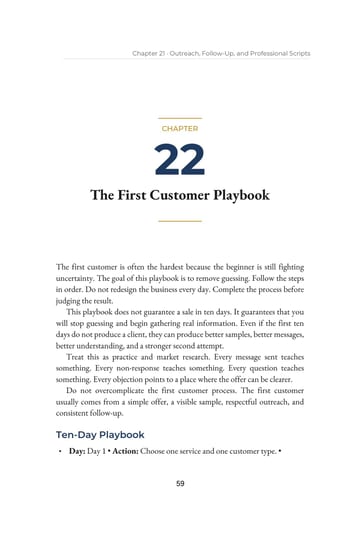 Chapter 22 · The First Customer Playbook · p. 59