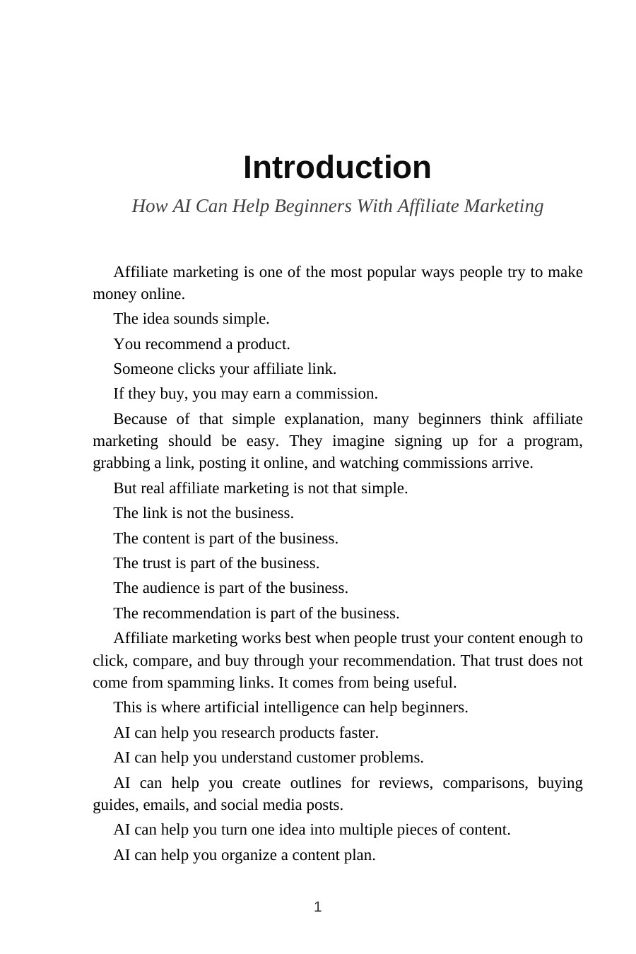 AI Affiliate Marketing for Beginners — interior spread: Introduction