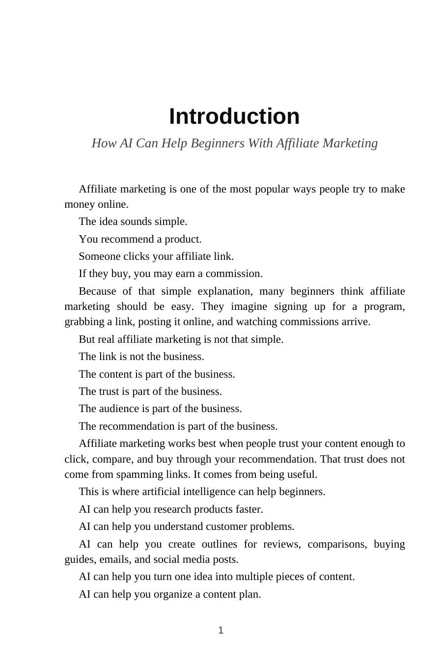 AI Affiliate Marketing for Beginners — interior spread: Introduction