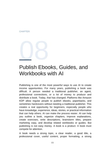 Chapter 8 · Publish Ebooks, Guides, and Workbooks with AI · p. 89