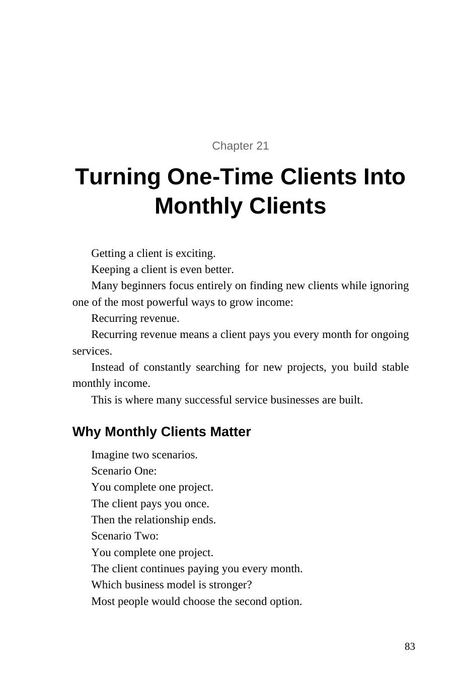 AI for Local Business Services — interior spread: One-time clients to monthly clients