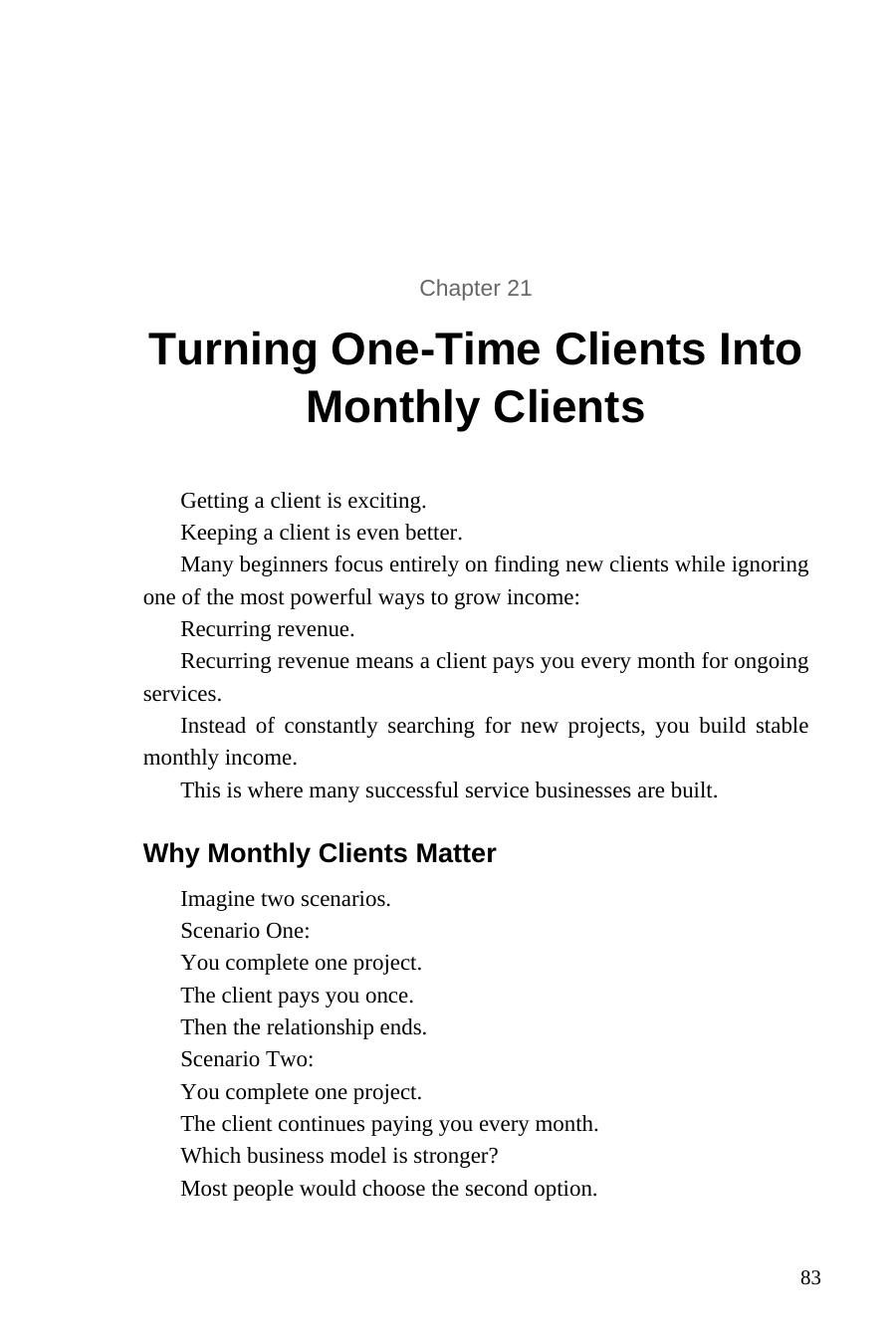 AI for Local Business Services — interior spread: One-time clients to monthly clients