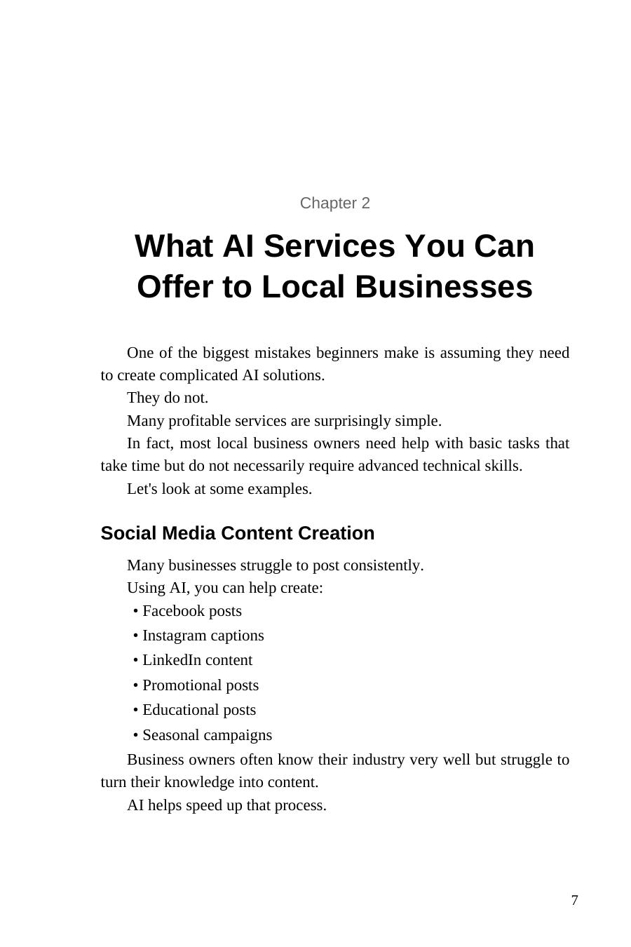 AI for Local Business Services — interior spread: What services you can offer